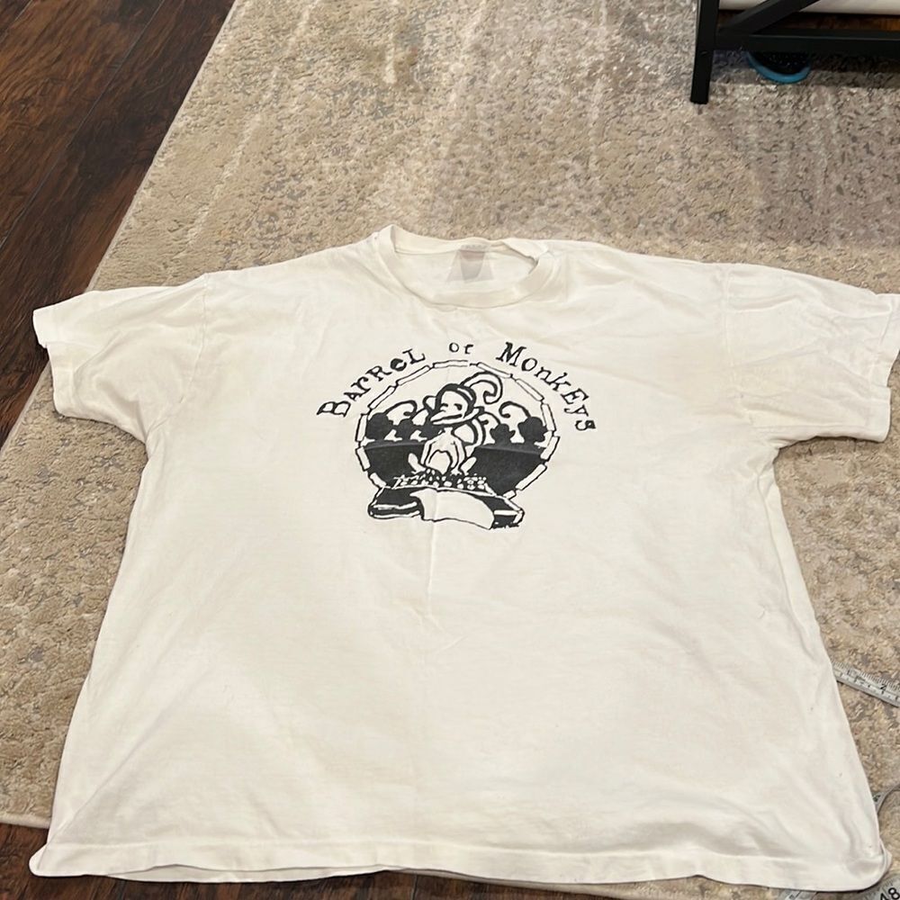 VTG Single stitched all over size XL Barrel of Monkeys print tee on Hanes tag